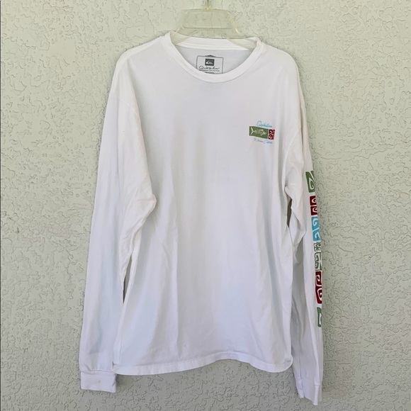 Quicksilver waterman collection White Long Sleeve Shirt size M - Picture 1 of 9